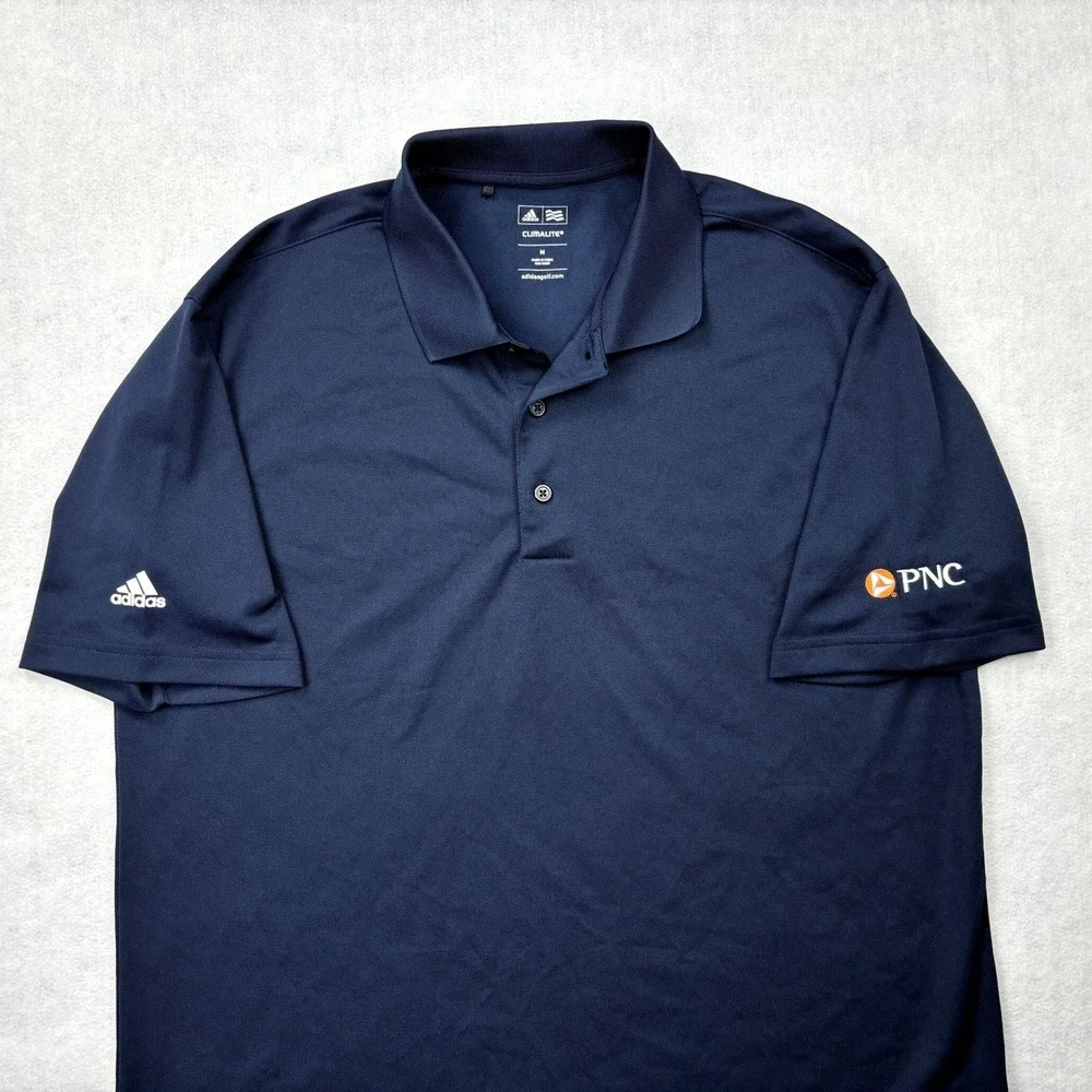 Adidas Climalite Mens Golf Polo Shirt Navy Blue PNC Logo Size M‎ X25620